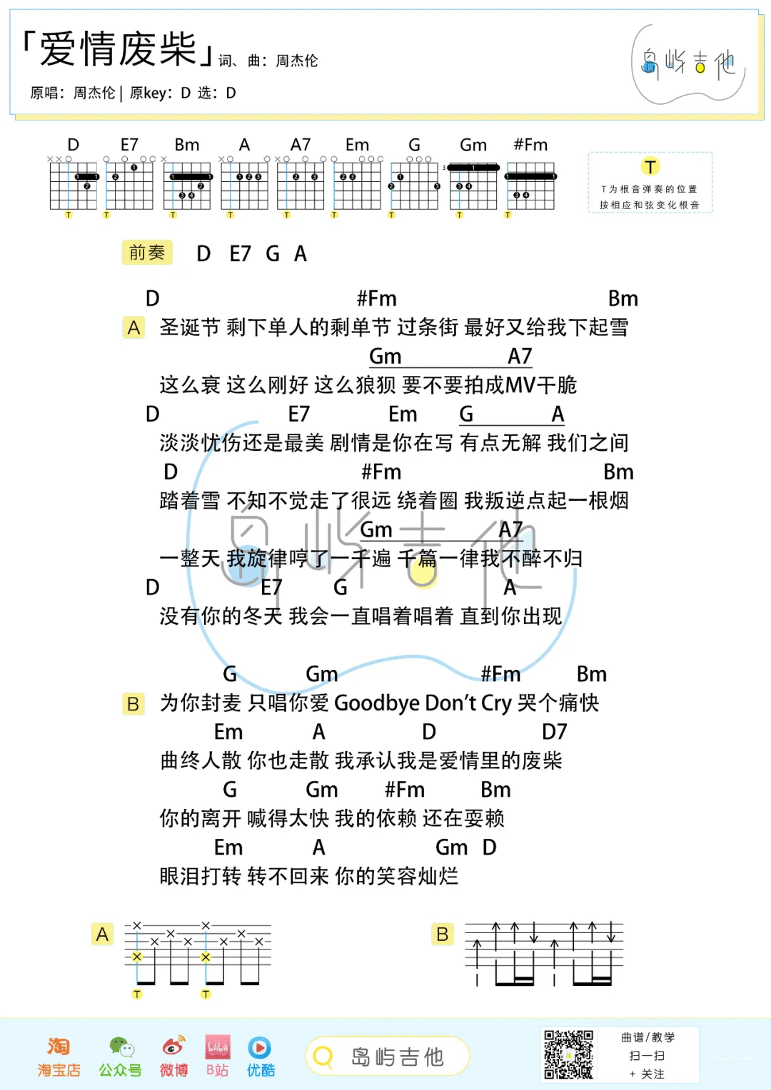 爱情废柴吉他谱预览图