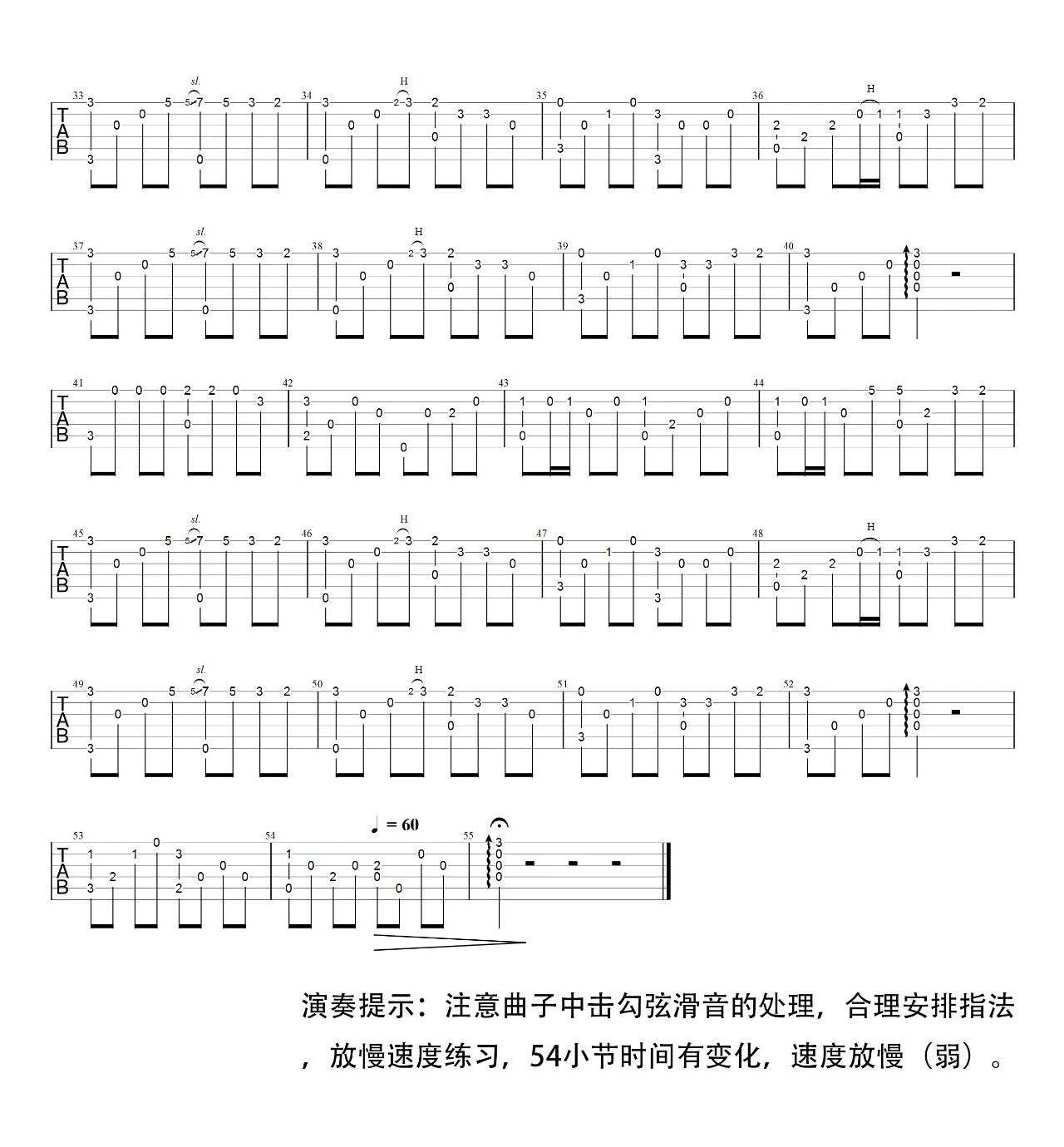 挥着翅膀的女孩指弹吉他谱预览图