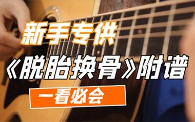 《脱胎换骨吉他谱》李荣浩_C调原版六线谱_弹唱教学视频