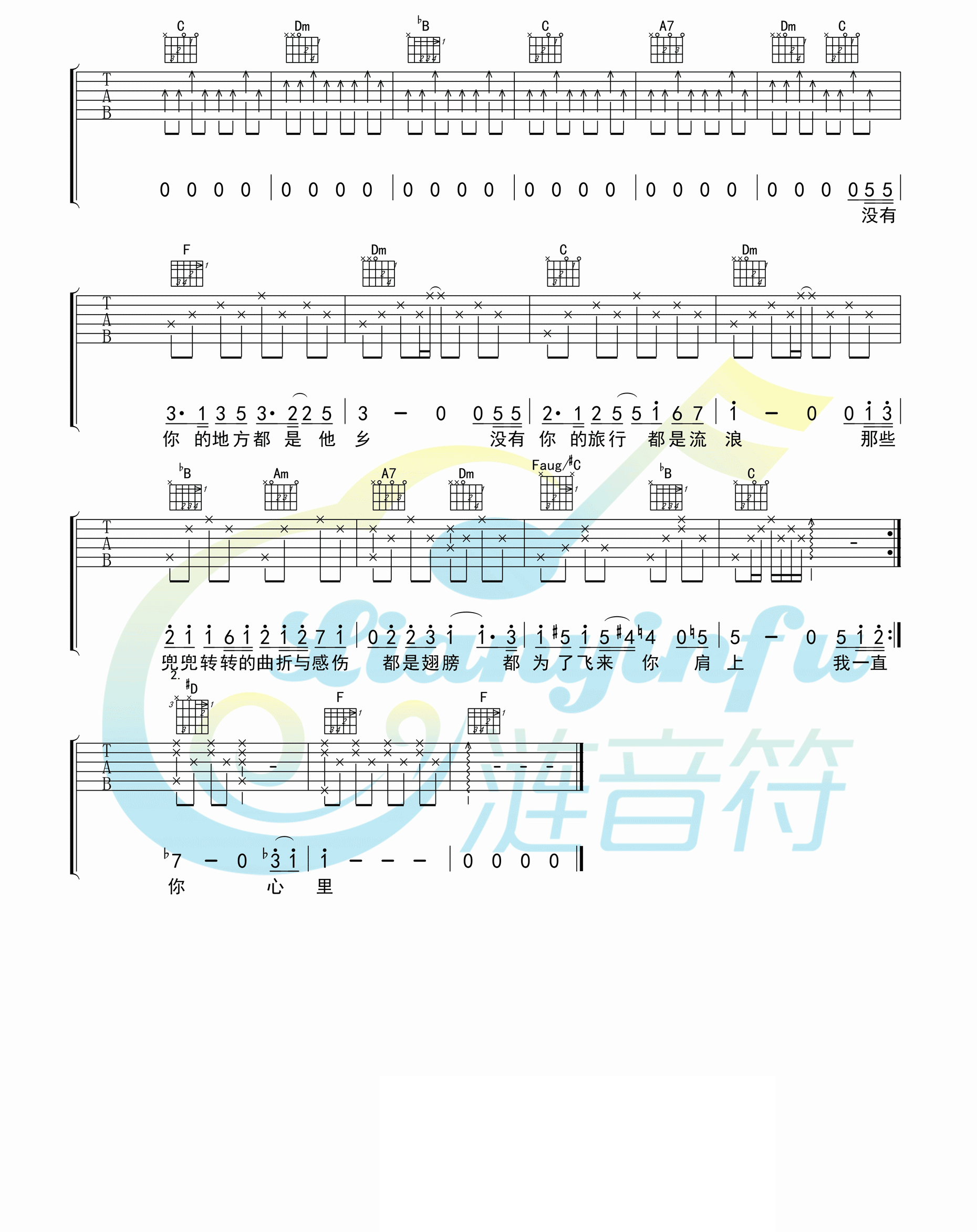 你在终点等我吉他谱预览图