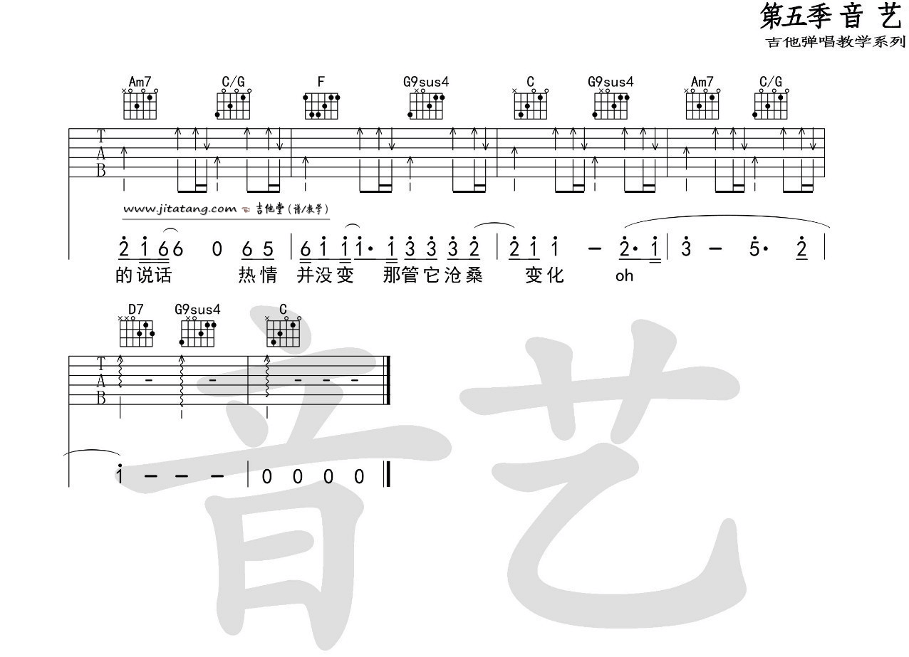 遥远的她吉他谱预览图