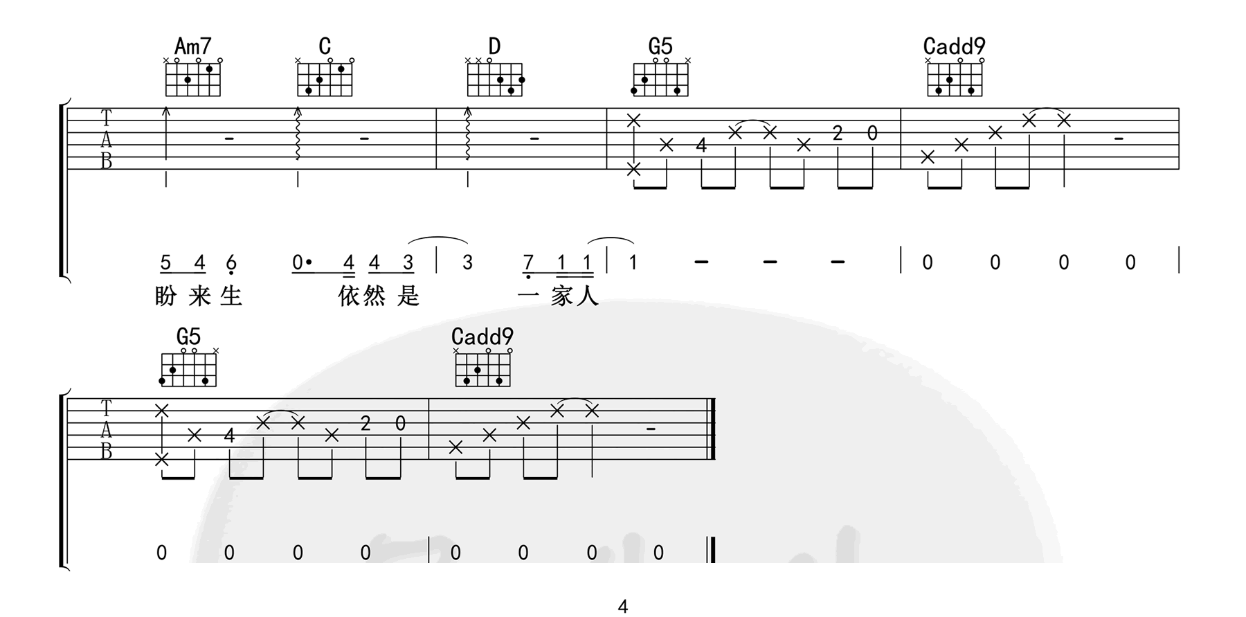 将故事写成我们吉他谱预览图