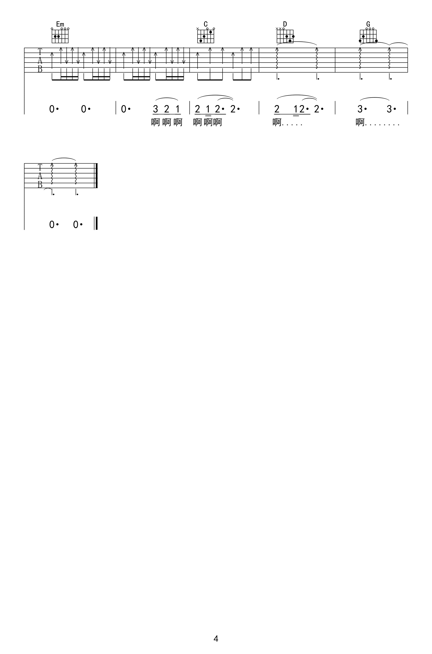 美丽新世界吉他谱预览图