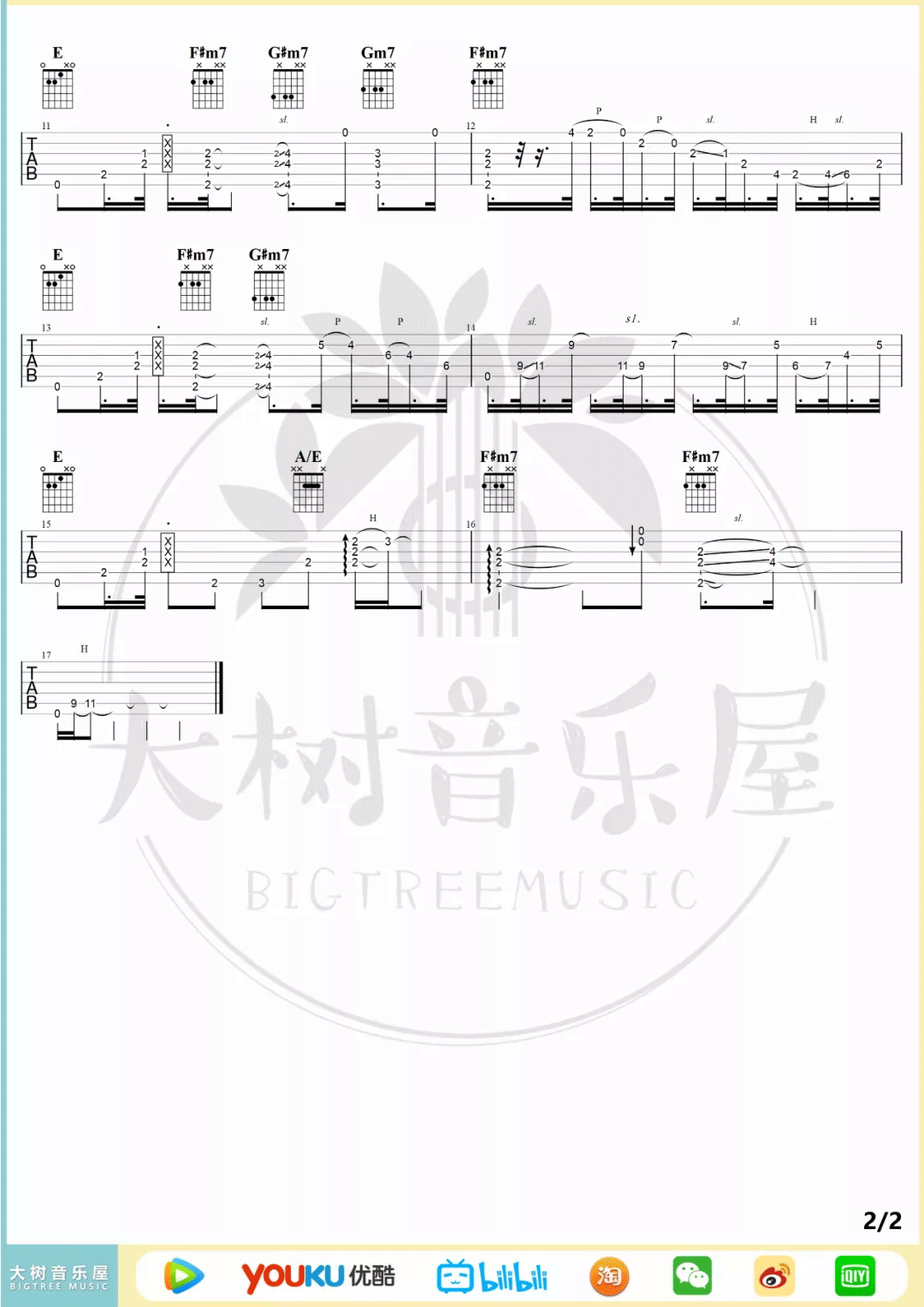 Rose指弹吉他谱预览图