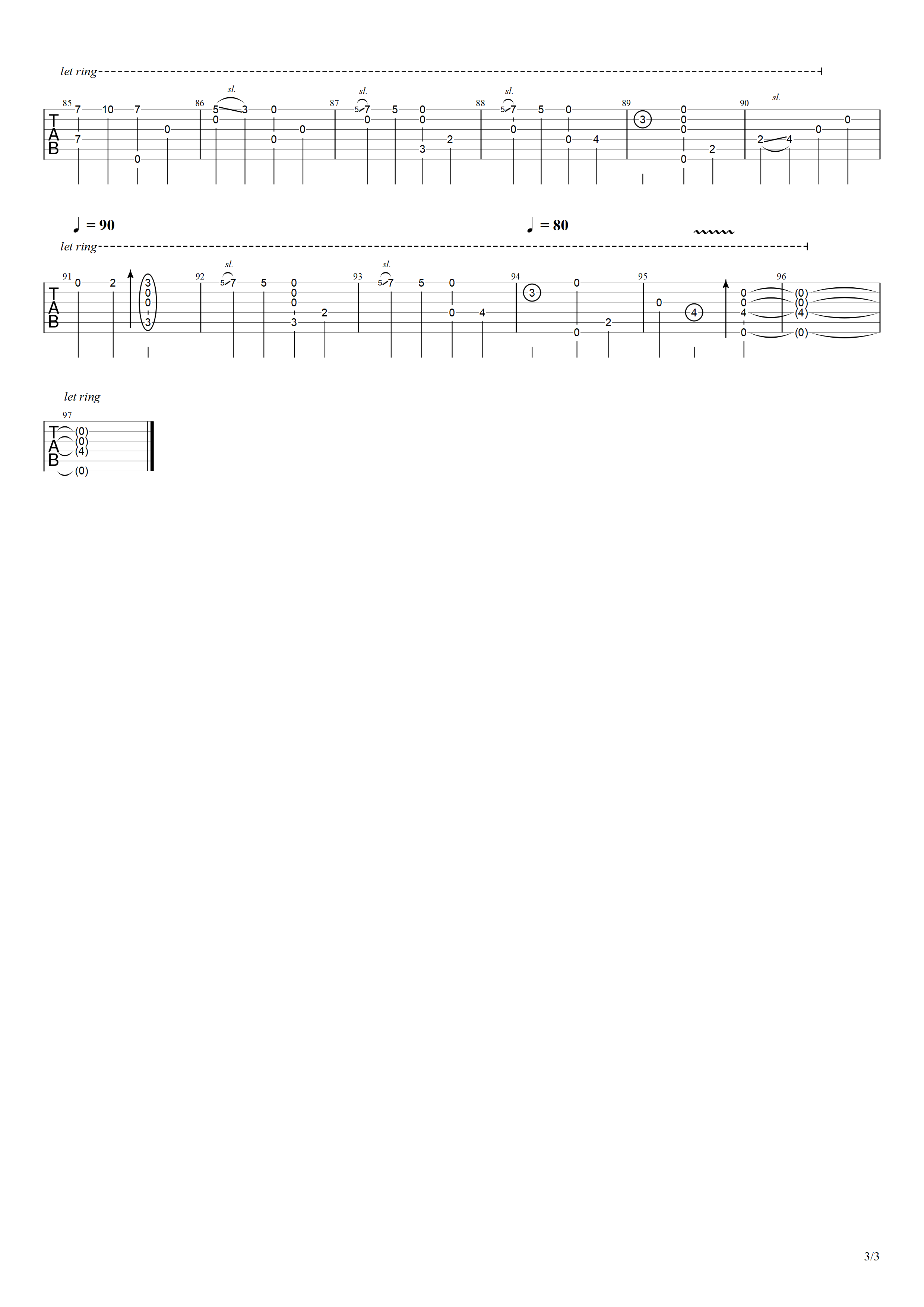 穿越时空的思念指弹吉他谱预览图