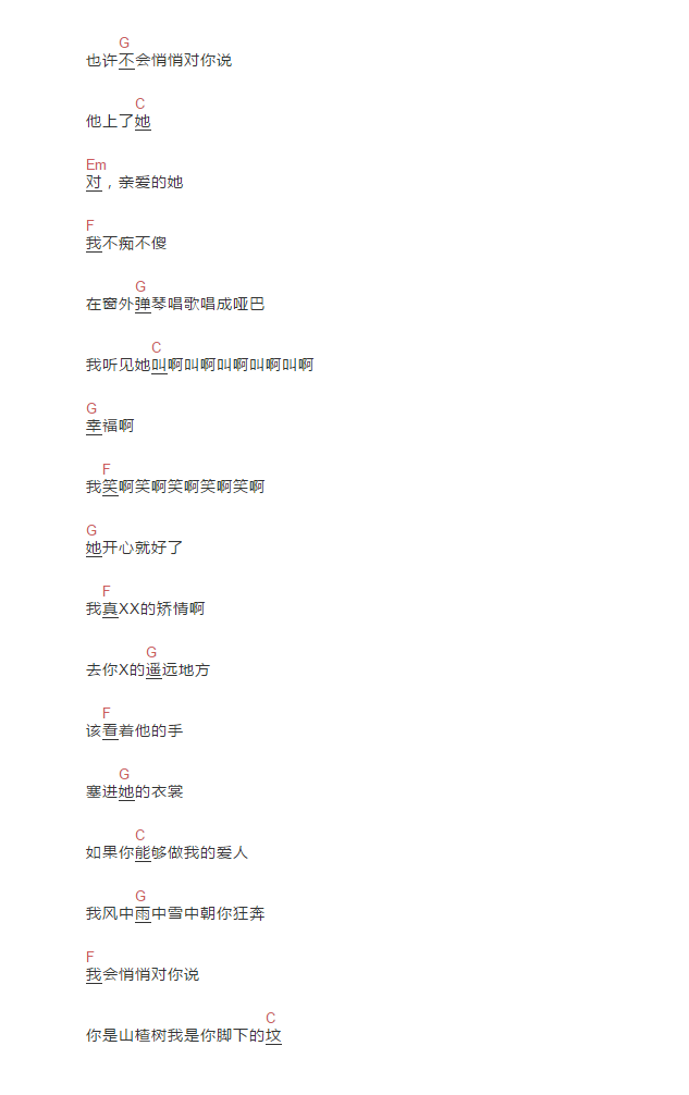 你是山楂树我是你脚下的坟吉他谱预览图