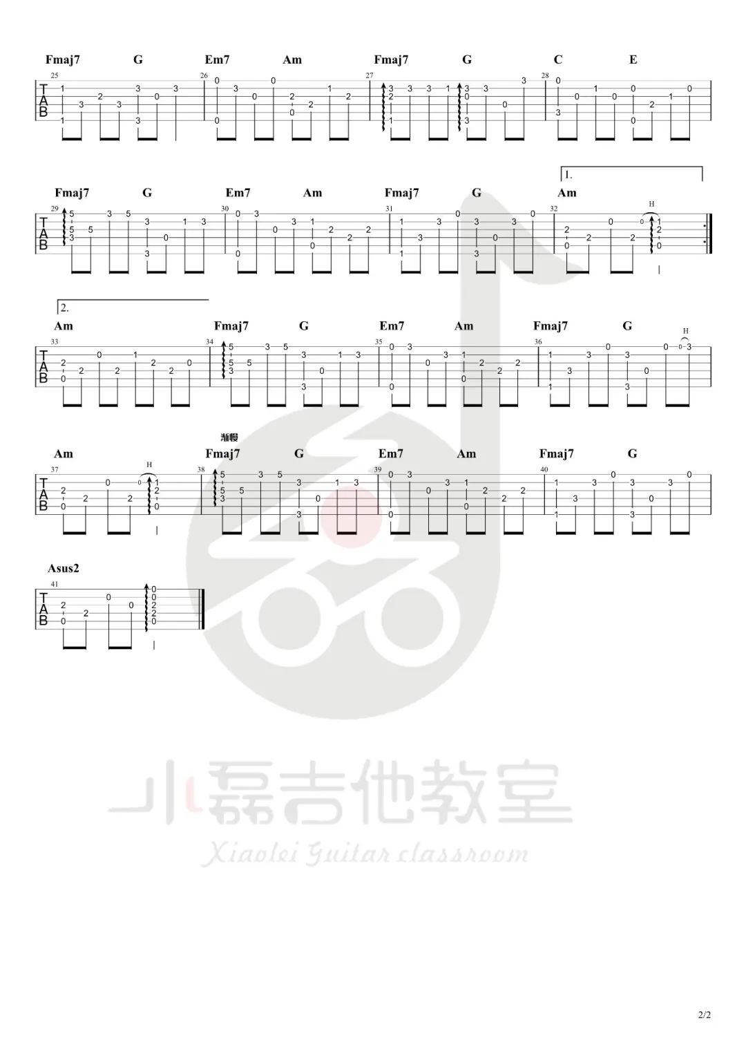 胡广生指弹吉他谱预览图