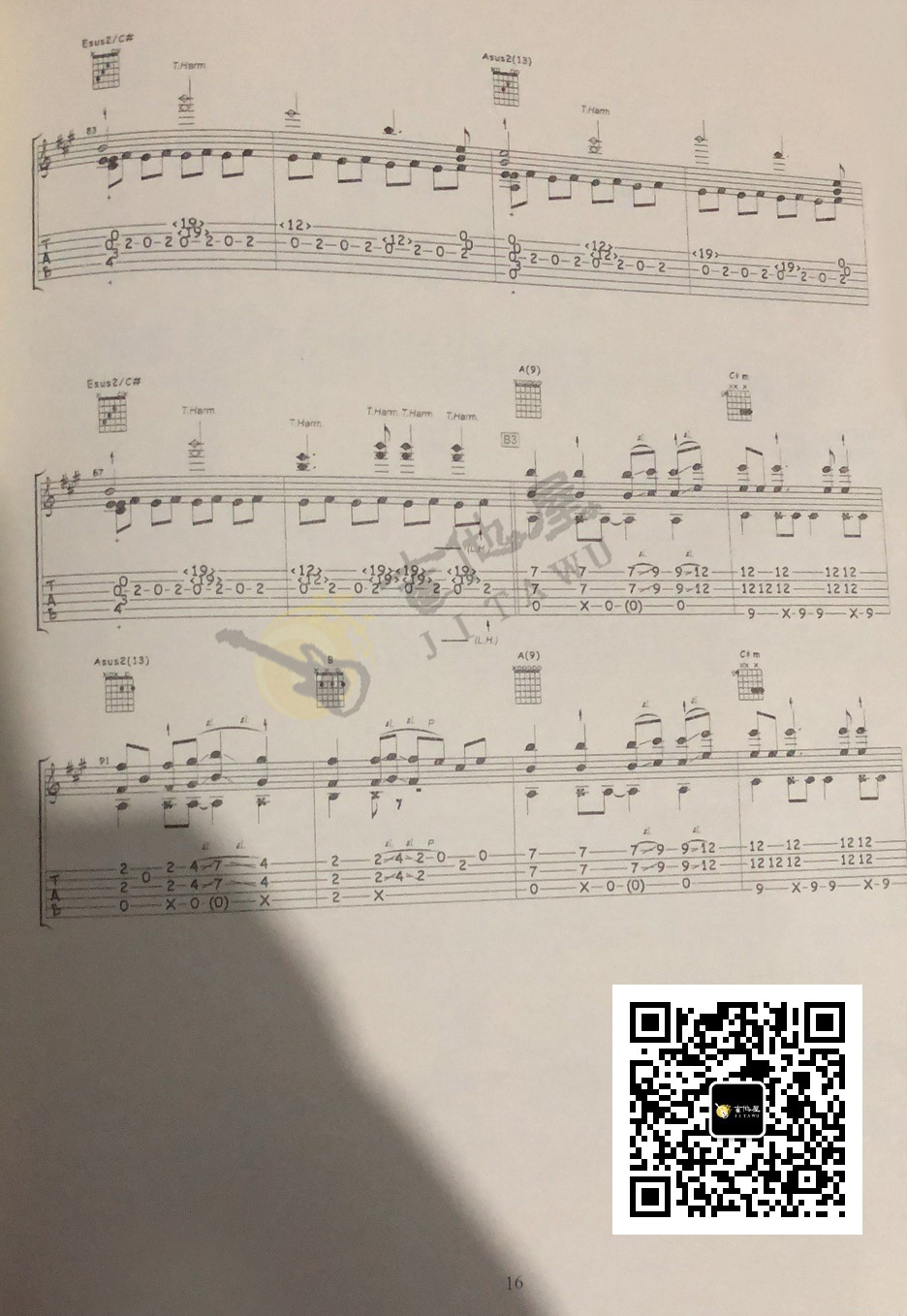 重阳指弹吉他谱预览图