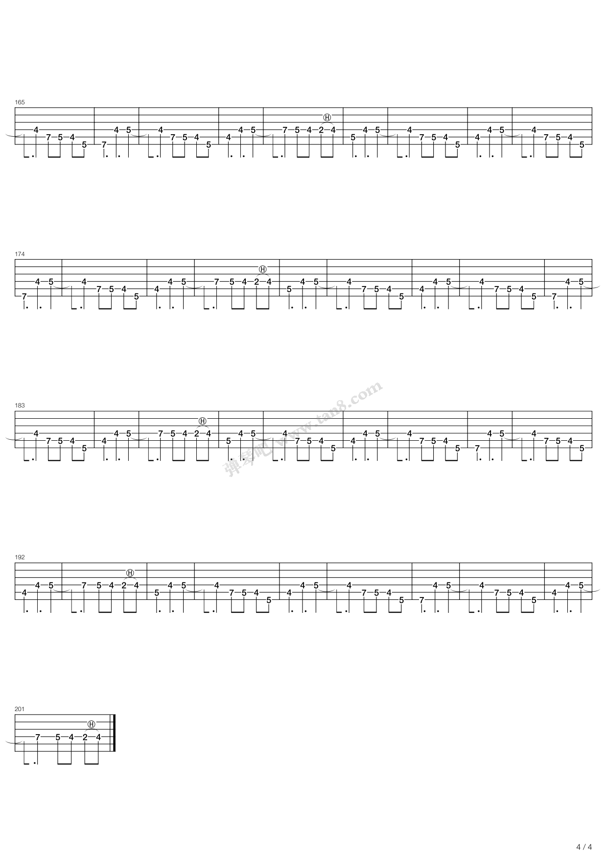 Fade-To-Black指弹吉他谱预览图